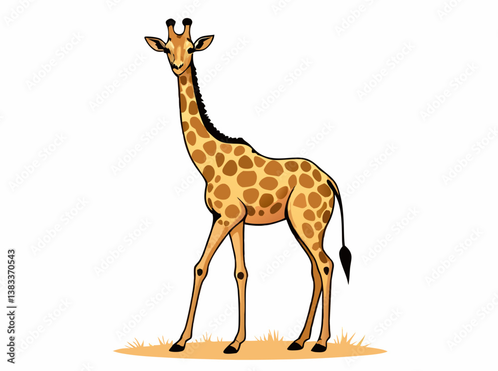Obraz premium giraffe vector illustration on white
