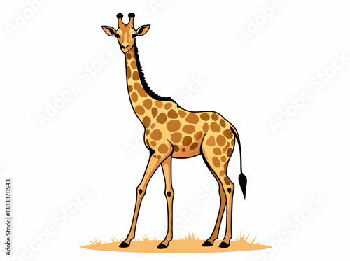 giraffe vector illustration on white