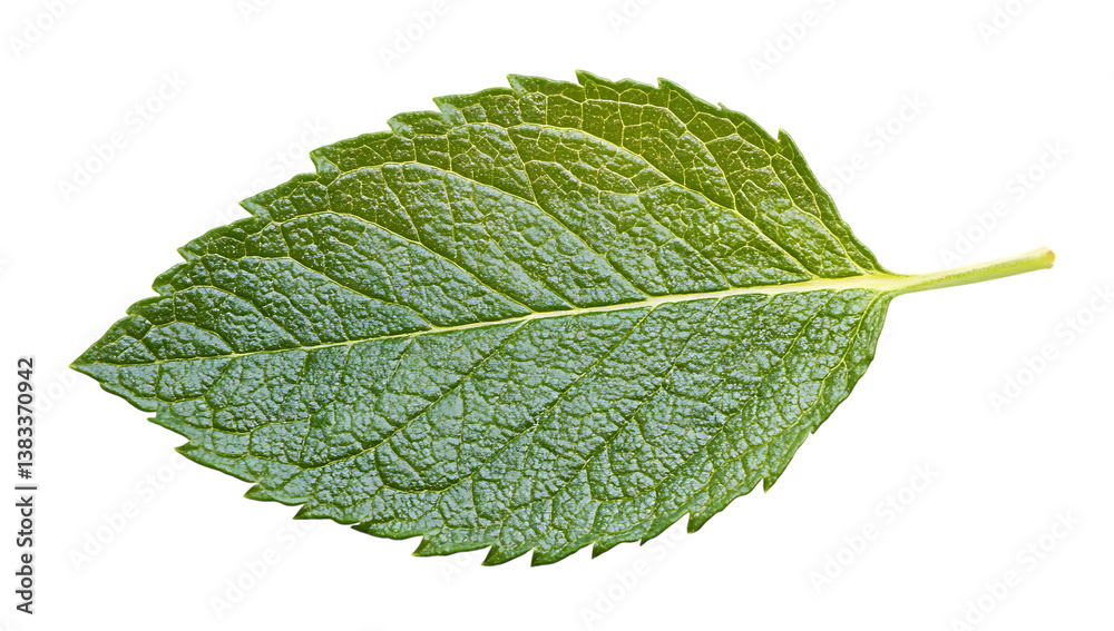 Fototapeta premium Fresh green mint leaf on transparent background