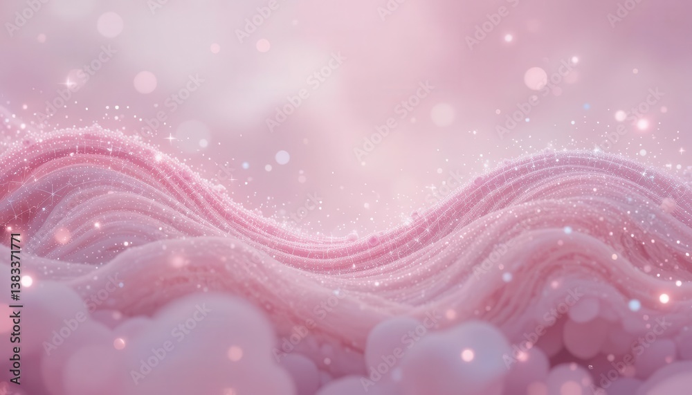 Gentle Pastel Pink Background with Luminous Digital Accents