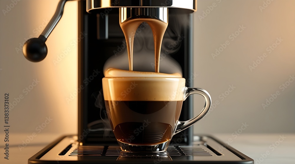 espresso machine pouring espresso