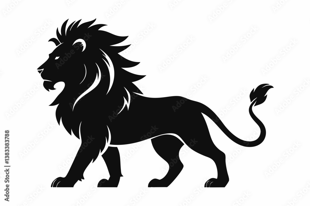 king lion silhouette black vector king lion silhouette black vector
