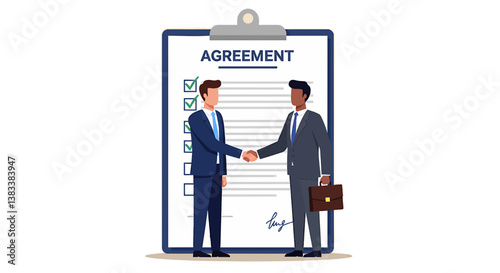 Business agreement with handshake, partnership deal
