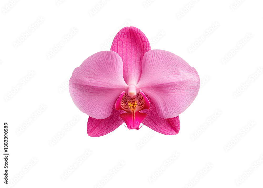 Close up of a pink orchid flower on a transparent background. Floral beauty and elegance. Close up of a pink orchid flower on a transparent background. Floral beauty and elegance.