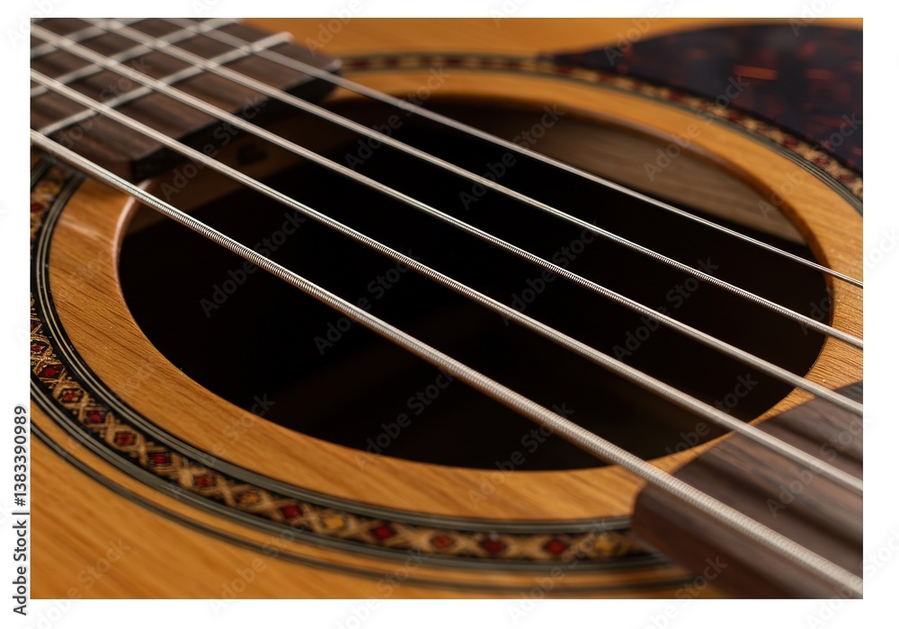 Obraz premium A guitar with a brown body and a black headstock Ai Generated