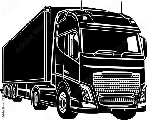 Semi truck trailer , freight truck 