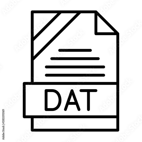 DAT File Format Outline Style Icon