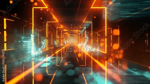 Wallpaper Mural Digital Tunnel: A Journey Through Cyberspace Torontodigital.ca