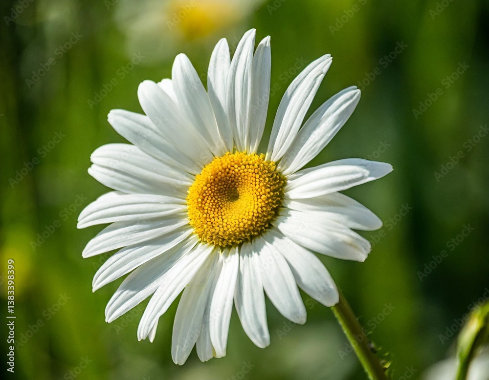 Fototapeta premium Single White Daisy Extracted Smoothly with Bright Petals and Sunny Yellow Center