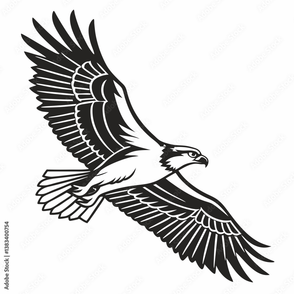 Obraz premium osprey black silhouette icon vector