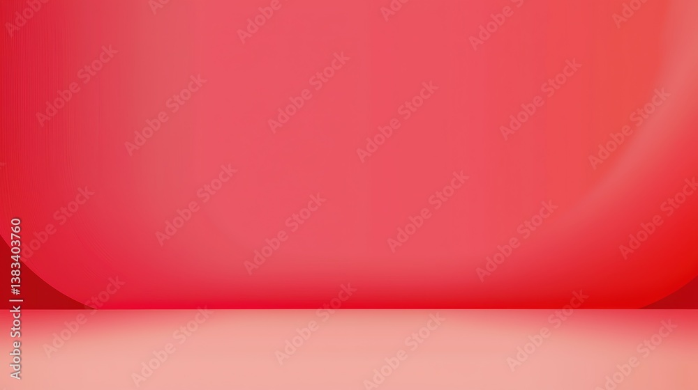 Dynamic red gradient studio room vector scene with ample copy space for high-end product staging and corporate identity designs. Abstract architectural backdrop with geometric lines and professional l
