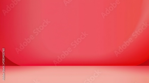 Dynamic red gradient studio room vector scene with ample copy space for high-end product staging and corporate identity designs. Abstract architectural backdrop with geometric lines and professional l