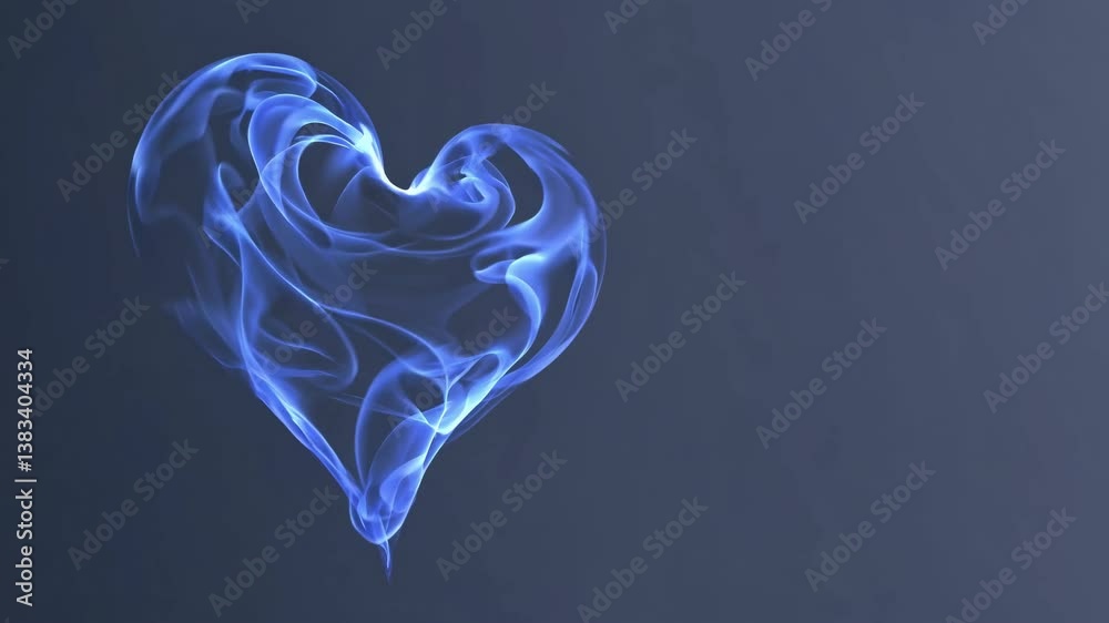 Glowing blue energy forming a heart shape on a dark background creates a stunning and ethereal representation of love and passion, evoking deep emotions and connections
