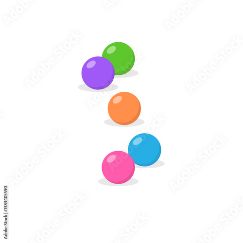 Colorful gum balls. Vector illustration.
