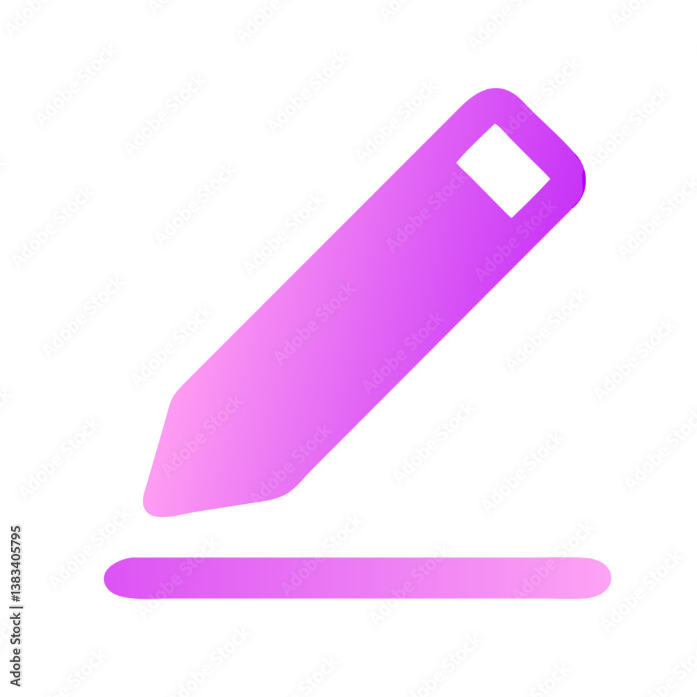 Purple gradient pencil icon symbol illustration design
Purple gradient pencil icon symbol illustration design