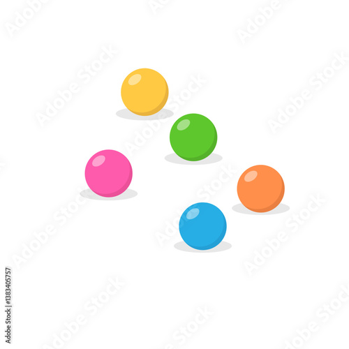 Colorful gum balls. Vector illustration.