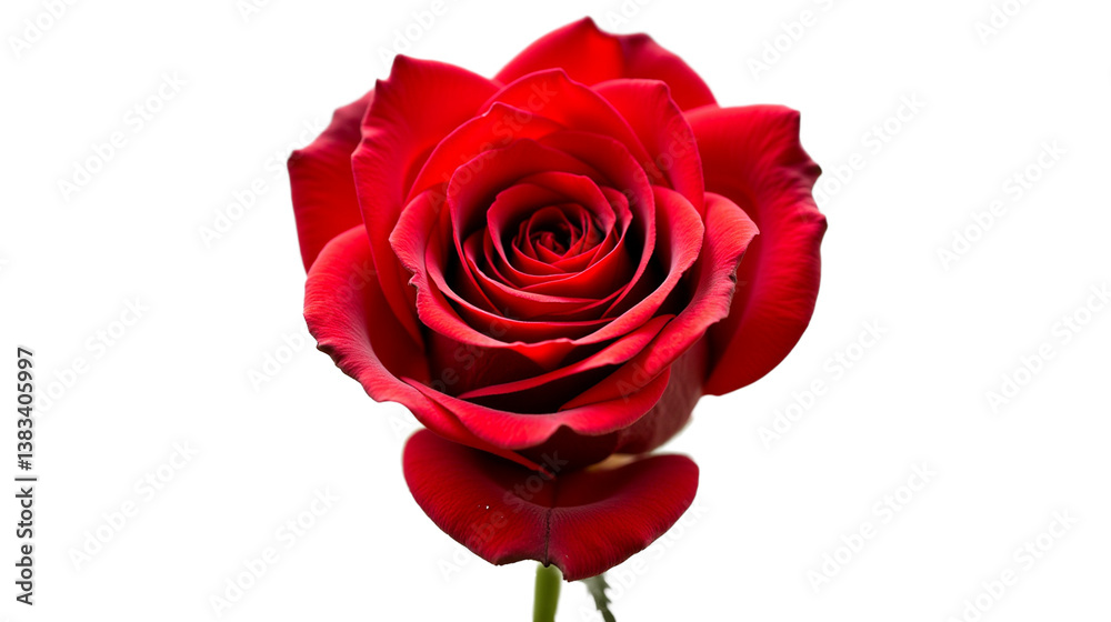 Close-up of a single red rose - Transparent background Close-up of a single red rose - Transparent background