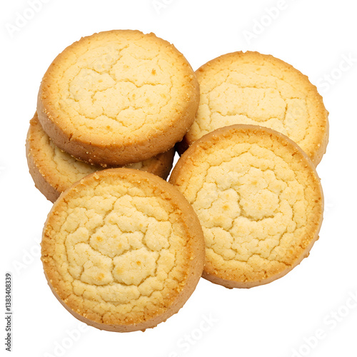 vanilla butter cookies set against a white backdrop