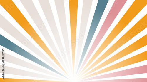 Concentrated lines rays radial effect background. Colorful sun rays vector background
