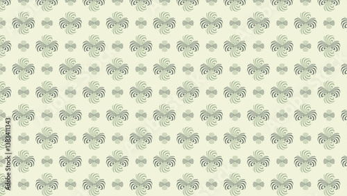 Seamless Abstract Floral Geometric Pattern with Vintage Swirl Elements – Decorative Retro-Inspired Background Design for Textile, Wallpaper, and Digital Art Projects
