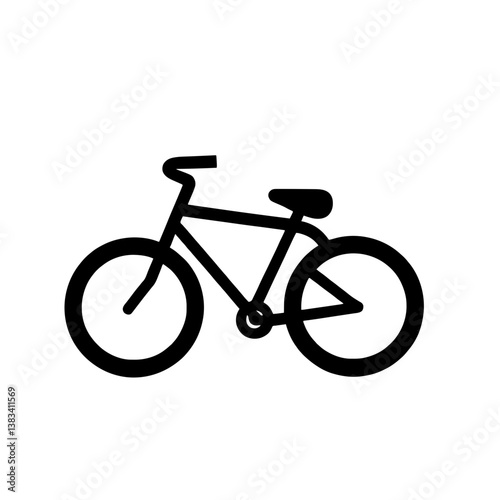 Minimalist black silhouette of a bicycle lane sign designating a lane for cyclists