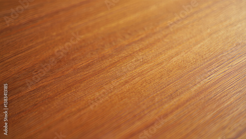 Close-up of Cherry Wood Surface with Fine Grain Texture. Wooden table top angle view close up. Wooden texture background. Wooden surface mockup for designers.