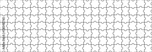 Puzzle seamless banner. Background or paper wrapping.