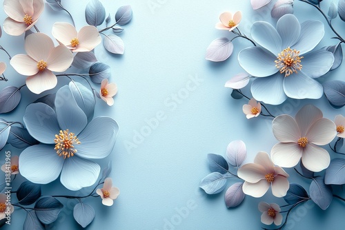 Soft Pastel Floral Frame for Elegant Invitations or Notes Design