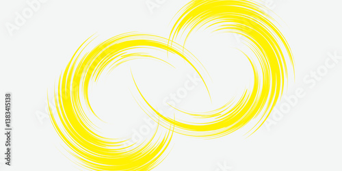 Circle brush stroke vector isolated on white background. yellow enso zen circle brush stroke.For stamp,seal, ink and paintbrush design template. Sun grunge hand drawn circle shape, vector illustration