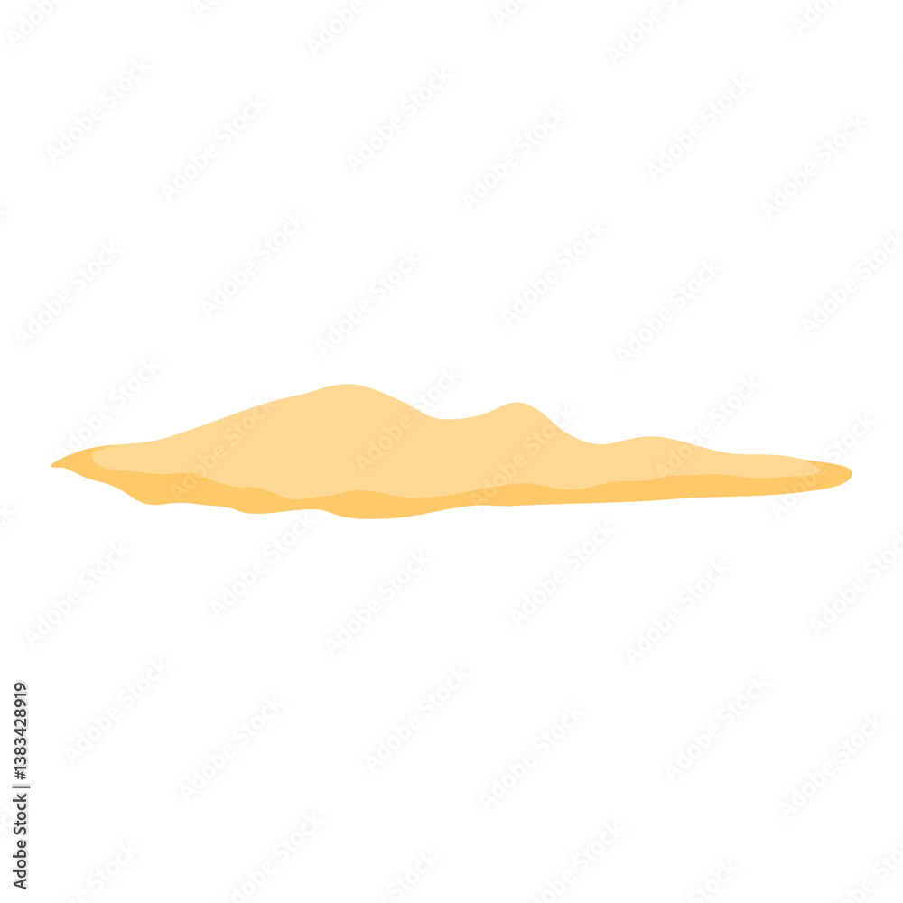 Cartoon pile of sand, sand dune in desert or at beach. Vector illustration. Cartoon pile of sand, sand dune in desert or at beach. Vector illustration.