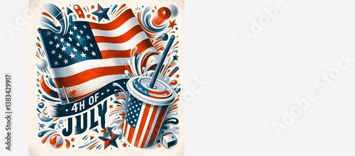 Happy independence day 4 th july, United states of america day USA .,USA Labor day or Constitution Day with American flags.