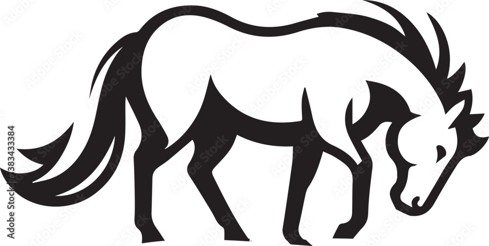 Obraz premium High-Quality Black & White Horse Vector