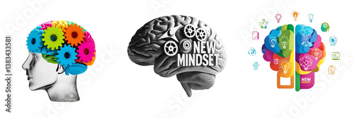 Set of A photo of a new mindset results isolated on a transparent background