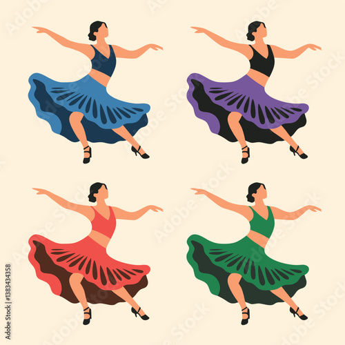 Colorful Dancers in Vibrant Skirts