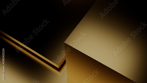 Abstract gold cube background 