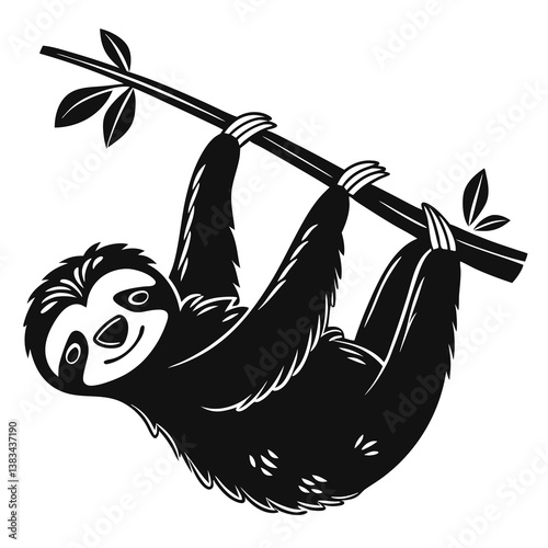 sloth black silhouette icon vector