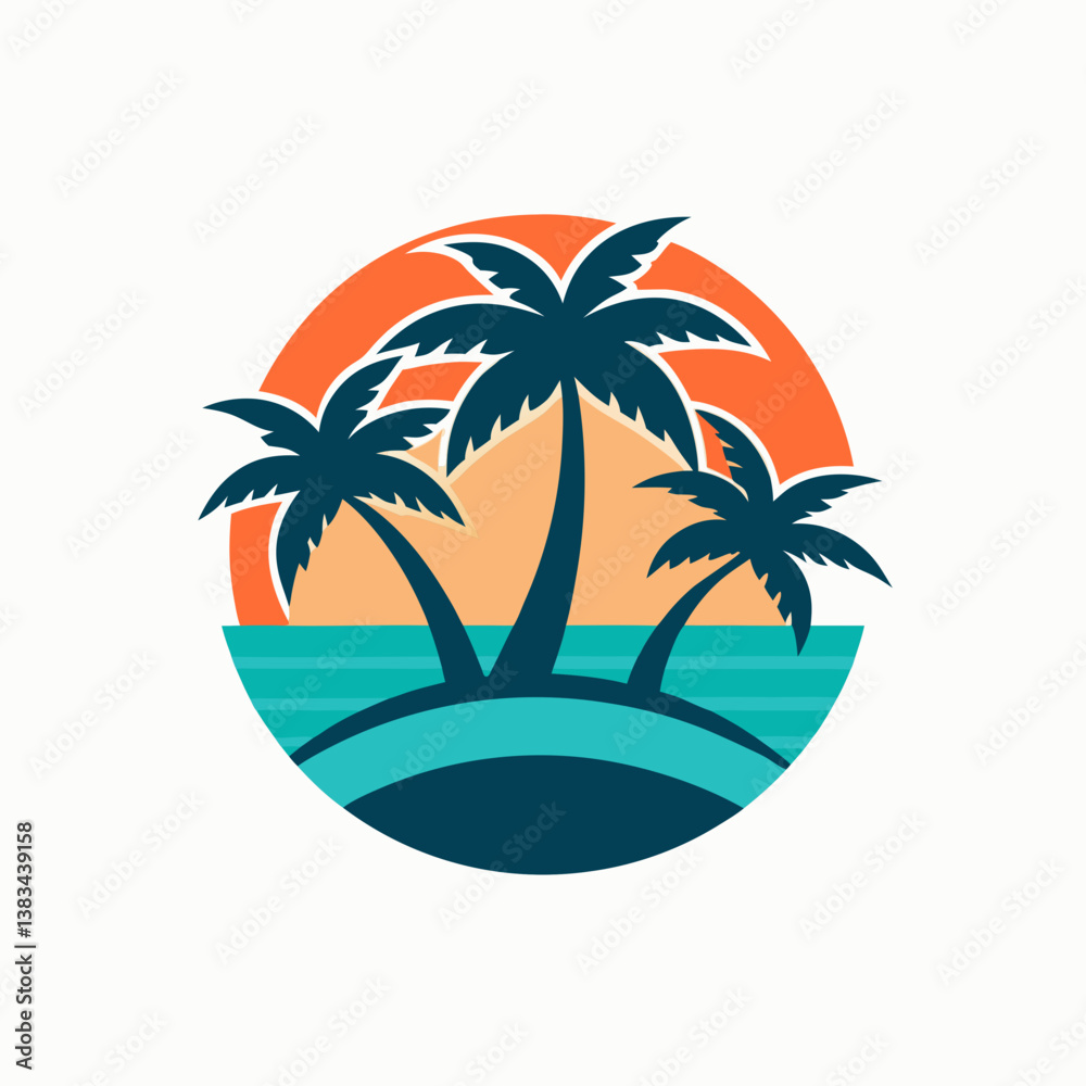 tropical island with palm trees tropical island with palm trees