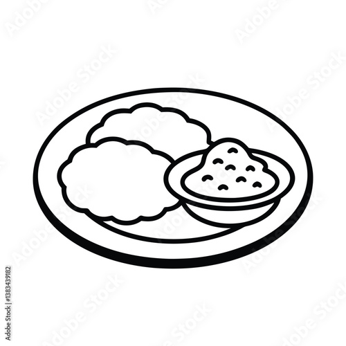vector illustration of biscuits and gravy