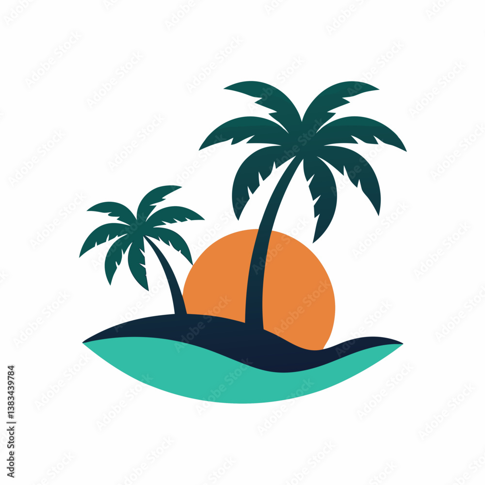 Obraz premium tropical island with palm trees