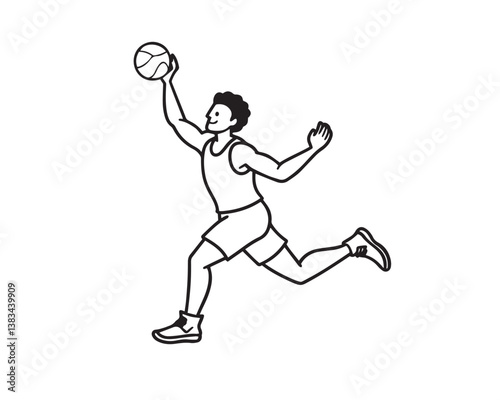 basketball player jumping the ball, vector.