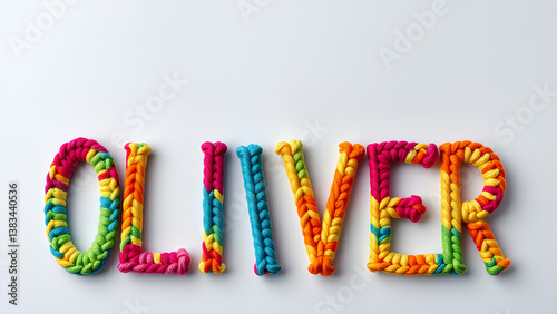 oliver Name in Vibrant Crochet Pattern
