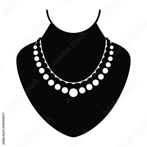 pearl necklace on white background