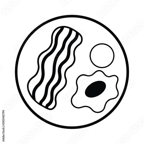 scrambled eggs and bacon,