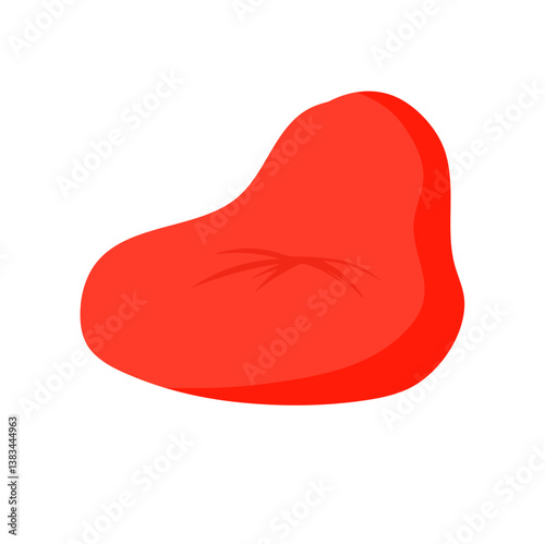 Red Bean Bag Chair. Vector illustration.