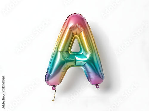 Rainbow Foil Balloon in the Shape of the Letter A