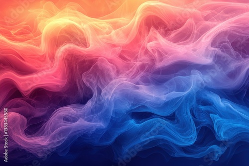 Wallpaper Mural Vivid abstract waves of red and blue smoke texture on gradient background Torontodigital.ca
