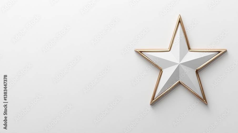 Fototapeta premium Elegant golden star winner award event recognition ceremony modern space close-up view celebrating achievement