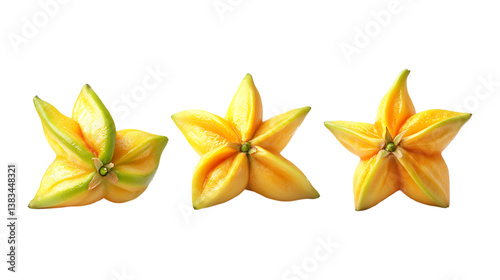 Pack of Starfruit set Against Transparent Background for Exotic Fruit Branding, Healthy Snack Promotion, or Tropical Design Projects photo
