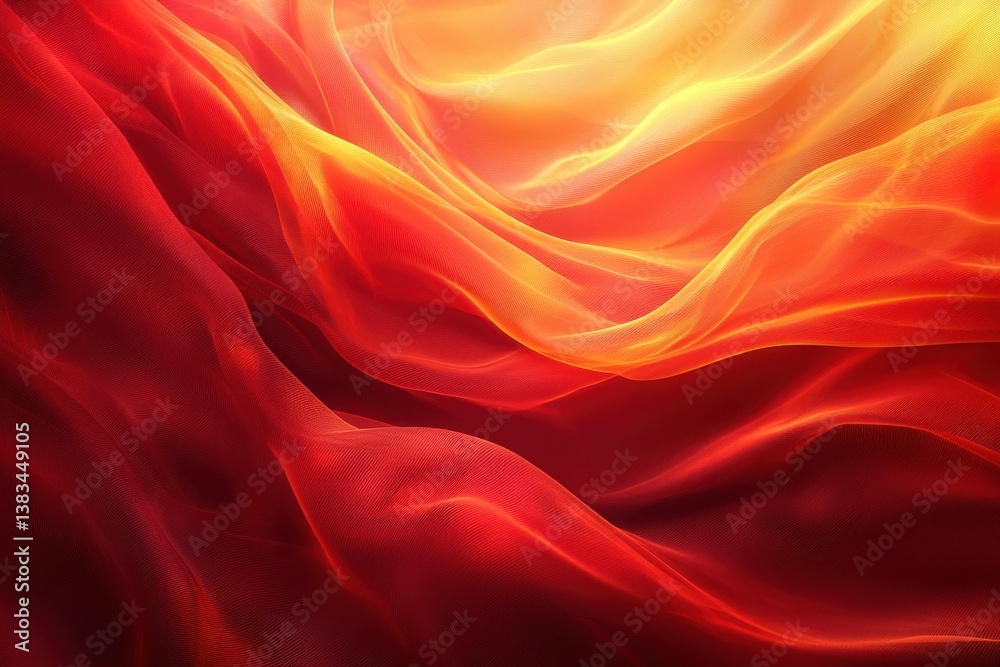 Abstract Red and Yellow Flowing Patterns Resembling Fire or Silk Fabrics Abstract Red and Yellow Flowing Patterns Resembling Fire or Silk Fabrics