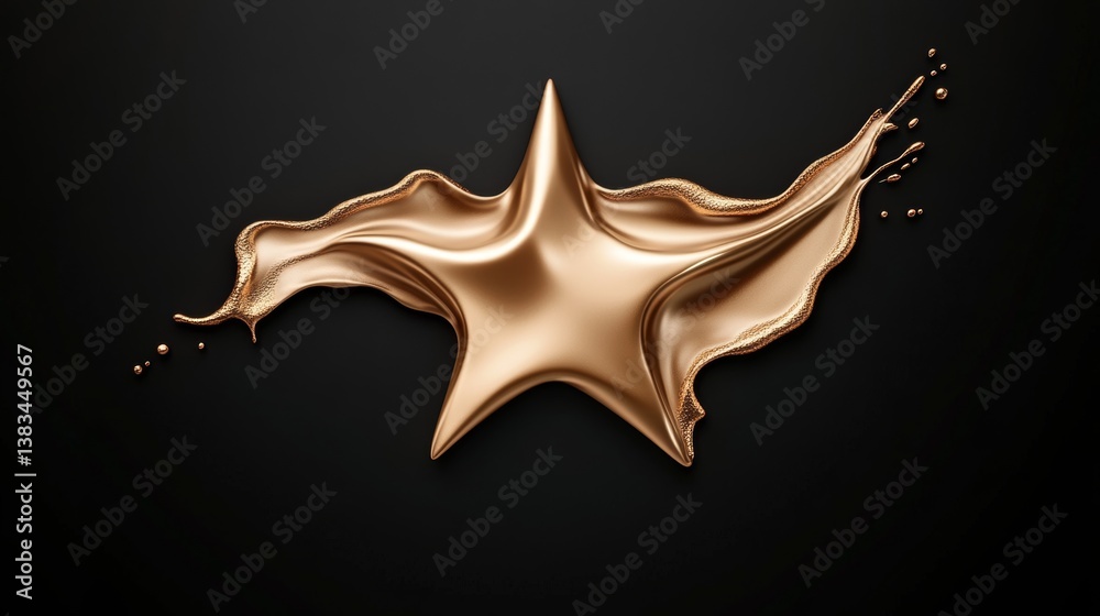 Elegant golden star winner in luxurious setting artistic design dramatic lighting abstract concept Elegant golden star winner in luxurious setting artistic design dramatic lighting abstract concept